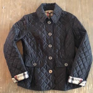 Beautiful Burberry Brit Peplum Quilted Jacket sz S